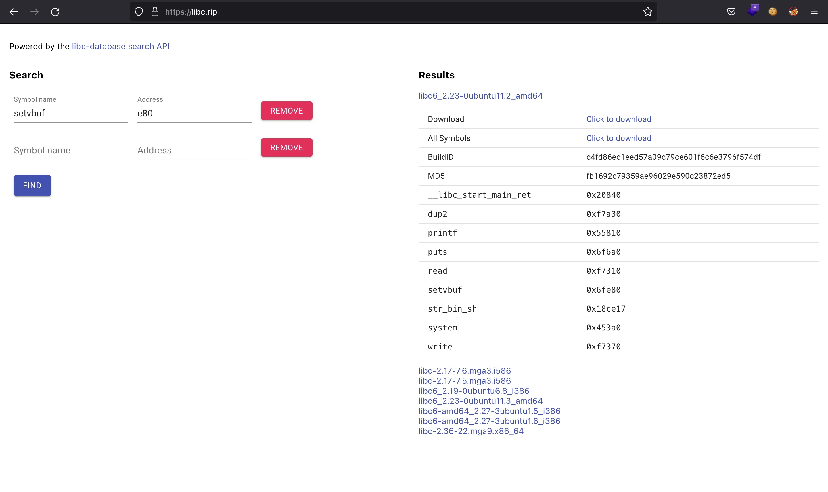 Glibc search