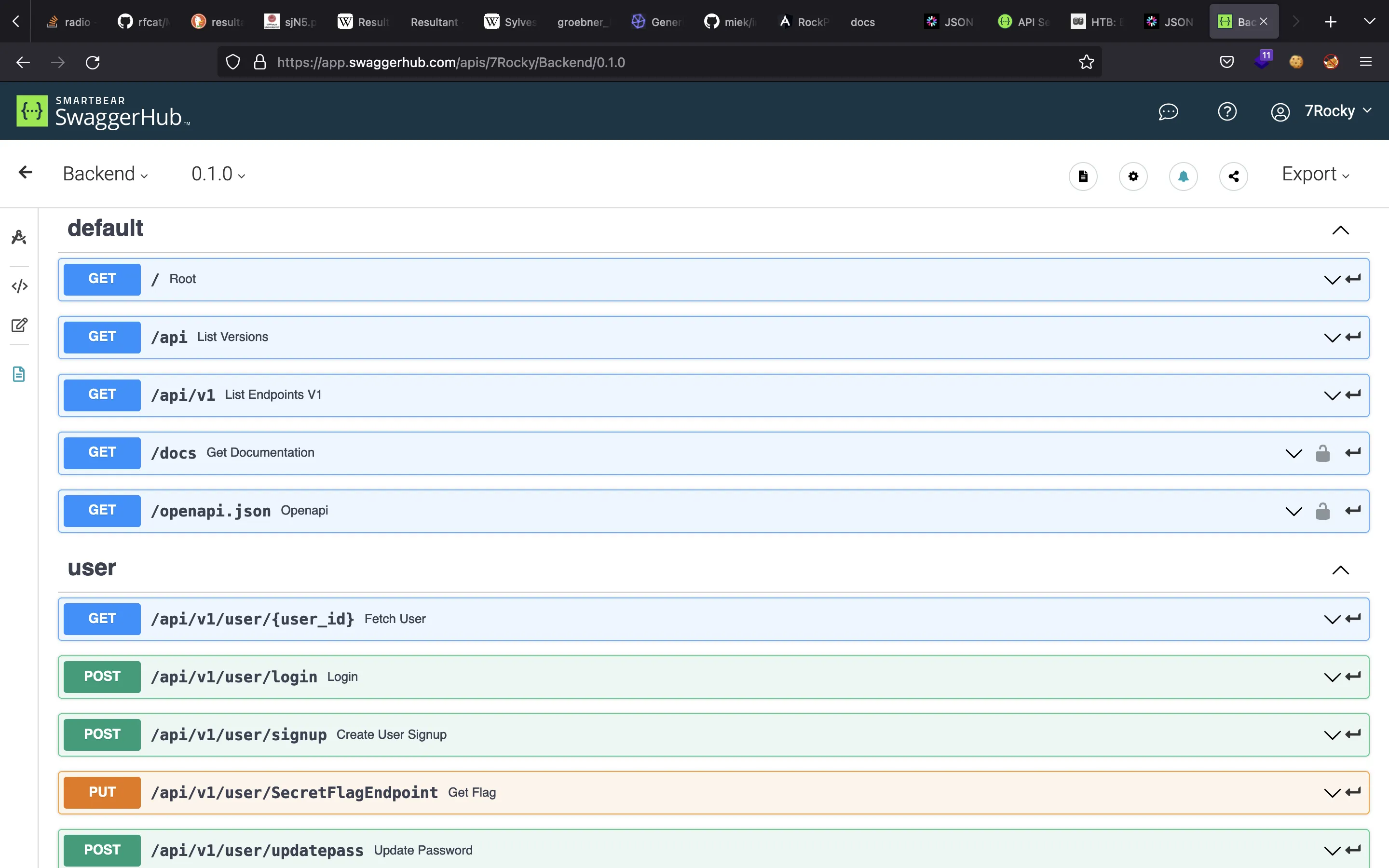 Backend endpoints