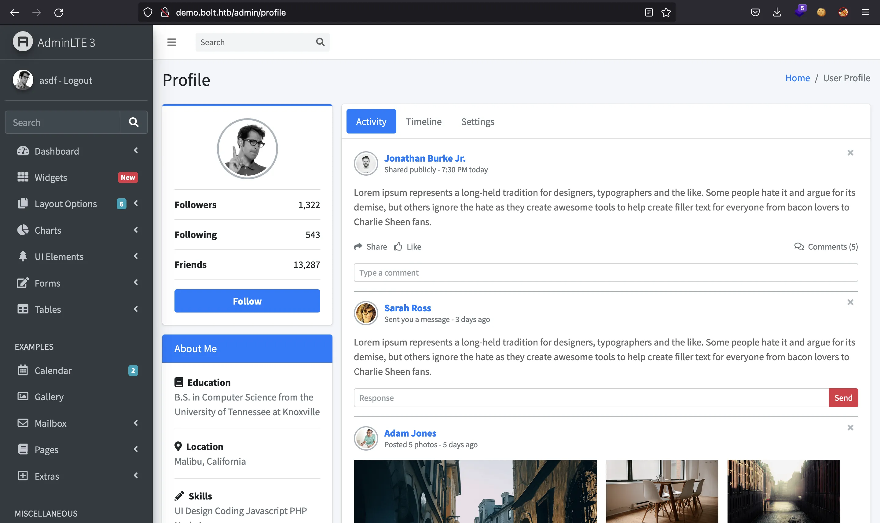 Demo Bolt AdminLTE 3