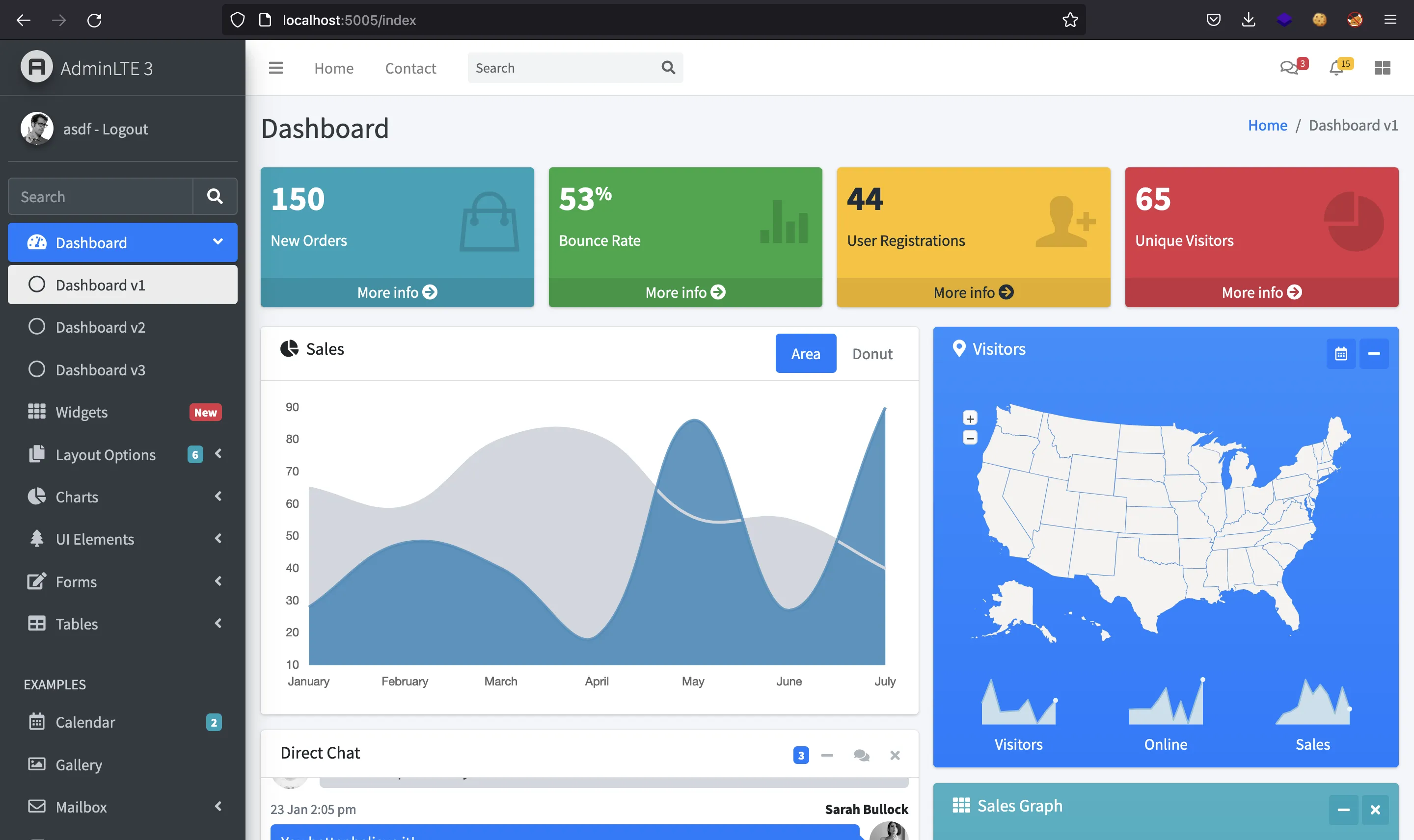 Docker image AdminLTE 3