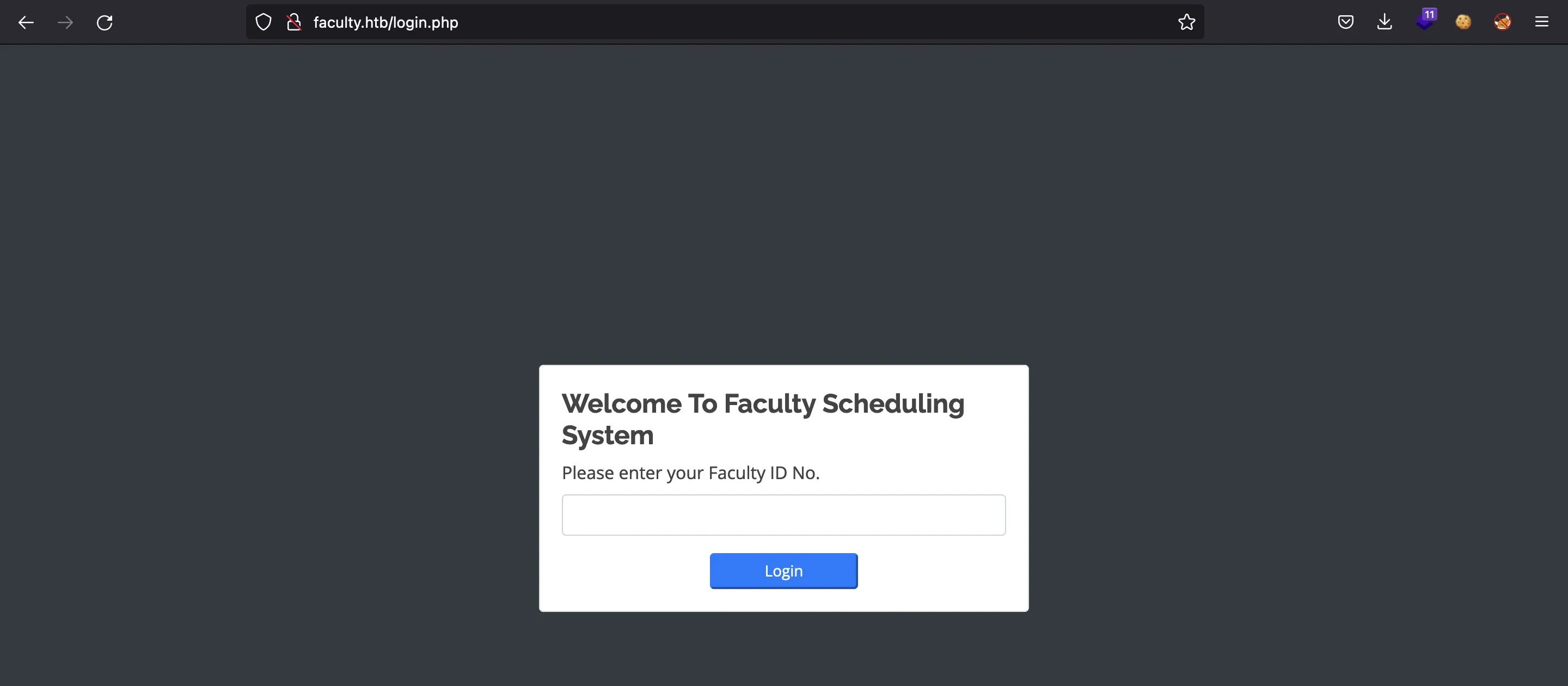 Faculty login