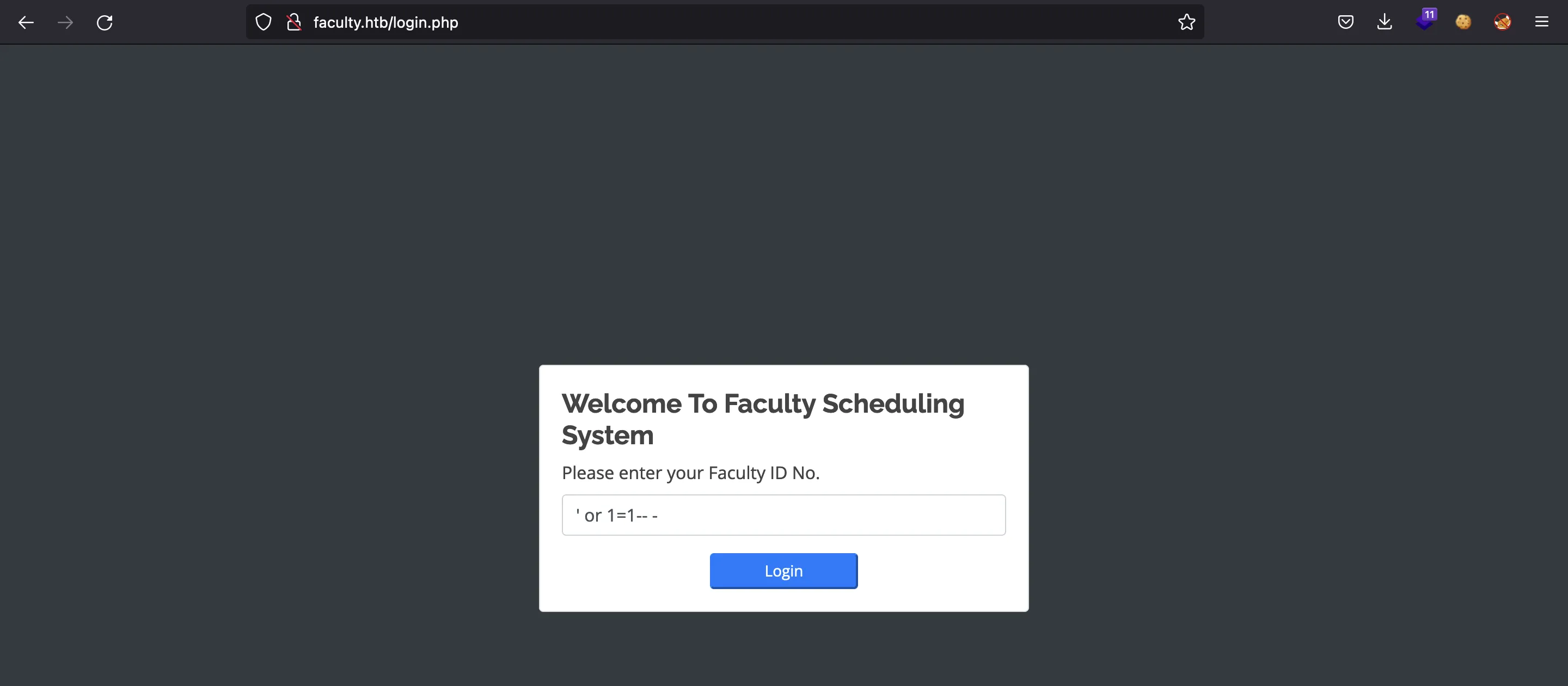 Faculty SQLi