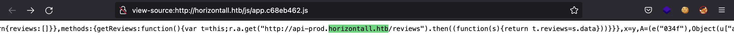 Horizontall JavaScript subdomain