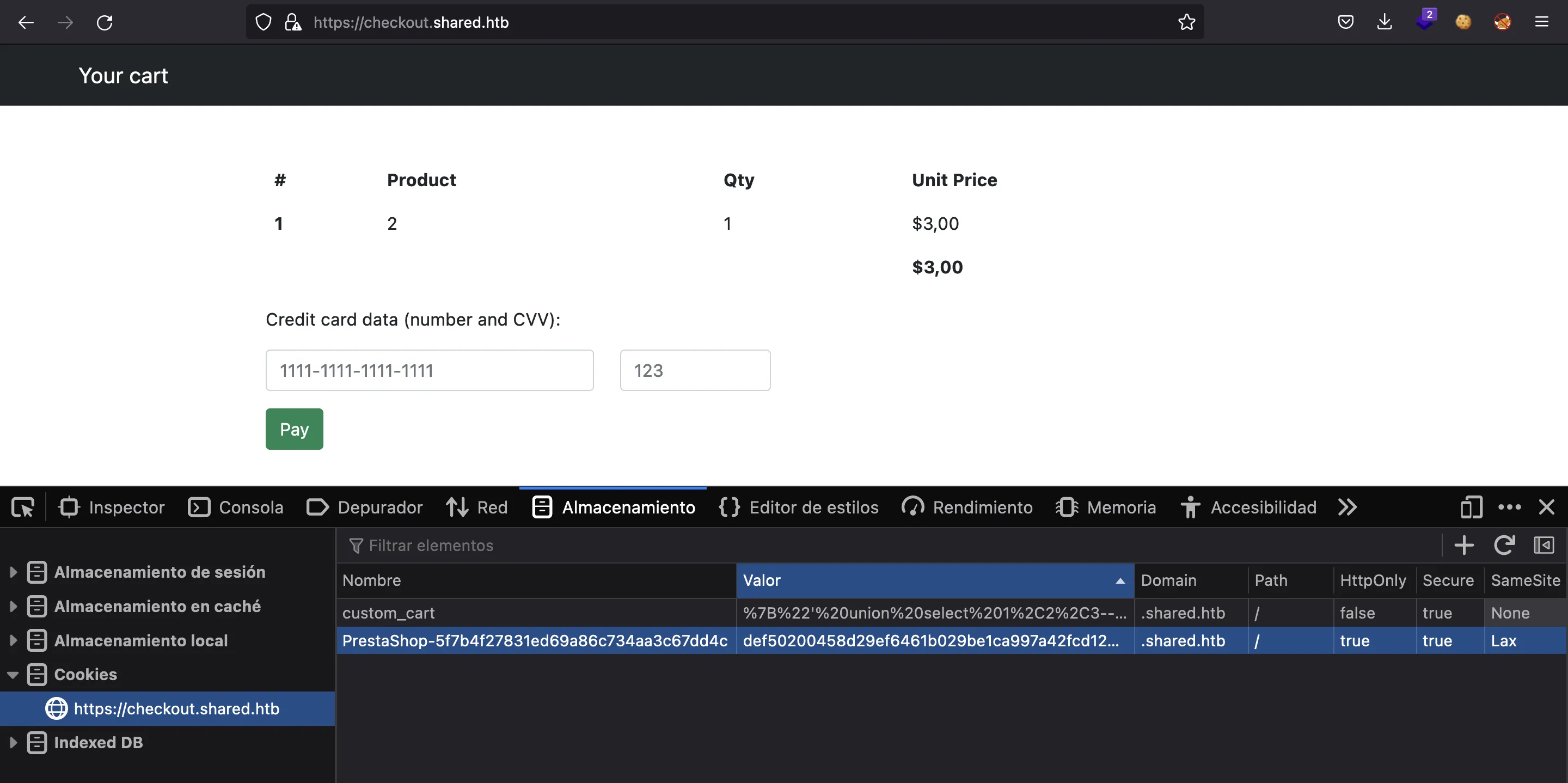 Shared item sqli union