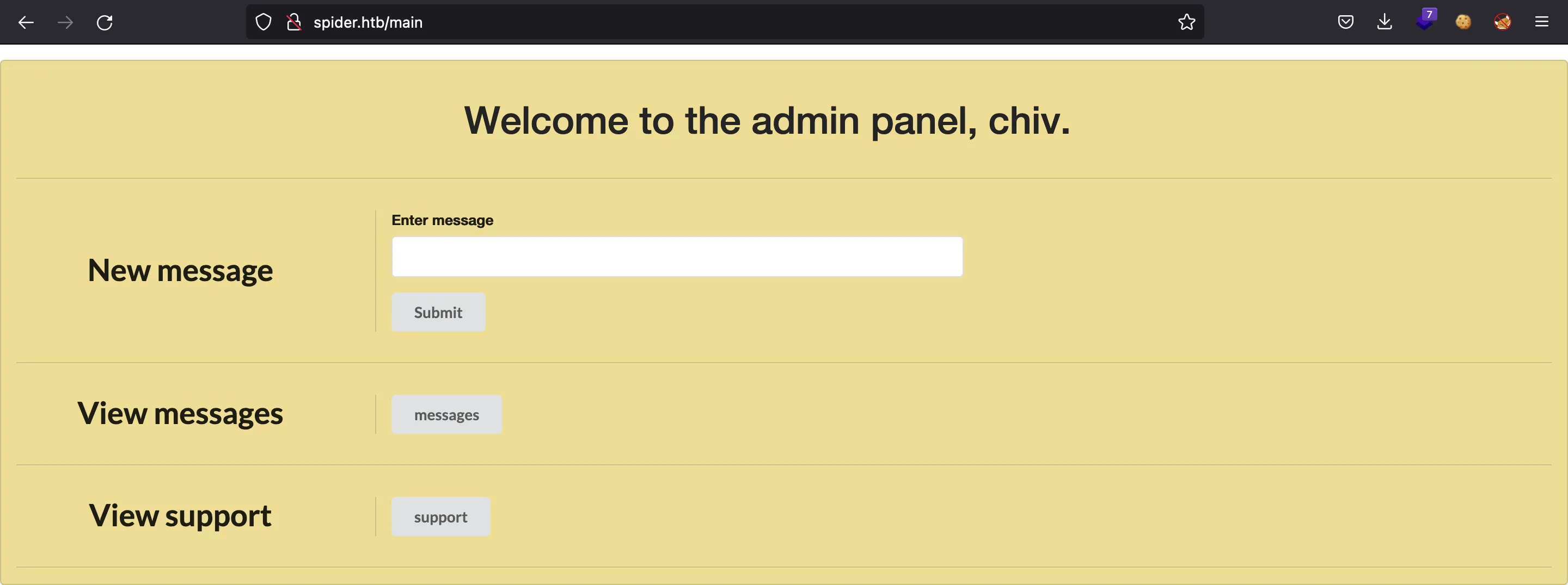 <code>chiv</code> admin panel